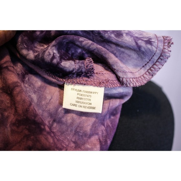 Lovestitch Romper Tie Dye Print Purple Deep V Neck Kimono Sleeve S - Picture 4 of 4